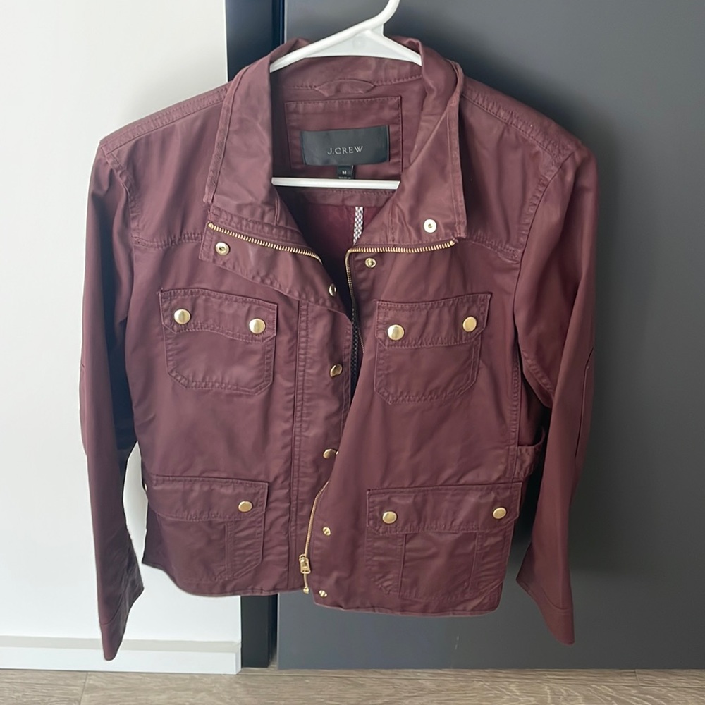 JCrew burgundy utility jacket